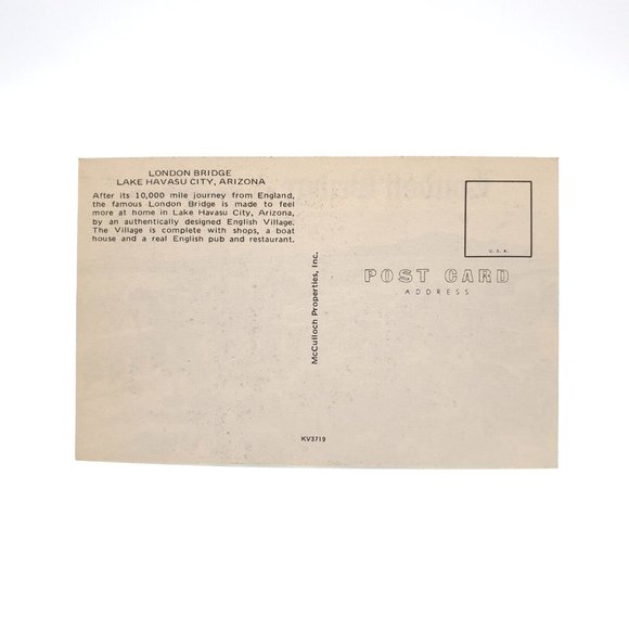 Vintage Postcard London Bridge Lake Havasu City Arizona AZ England Village - Picture 2 of 2